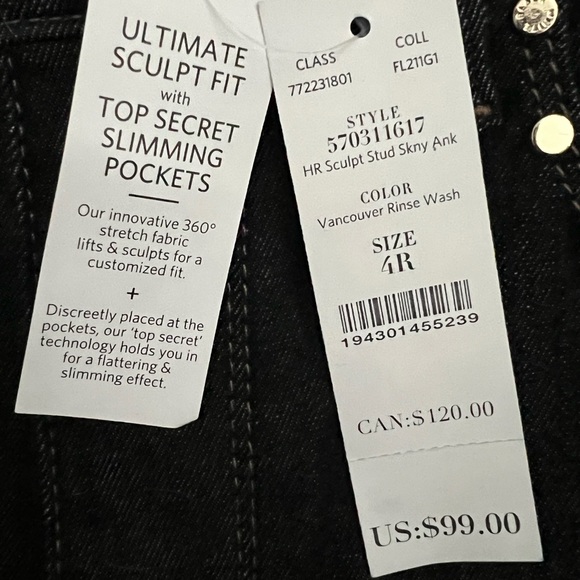 NWT Never Worn White House Black Market Sculpt Jeans - Picture 3 of 3